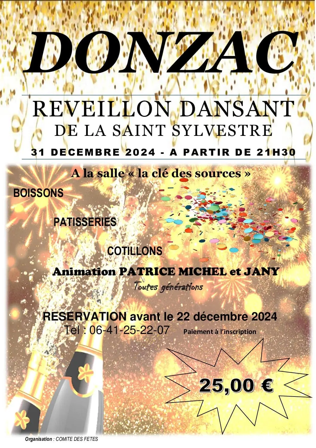 Affiche : DONZAC reveillon 2024 – affiches