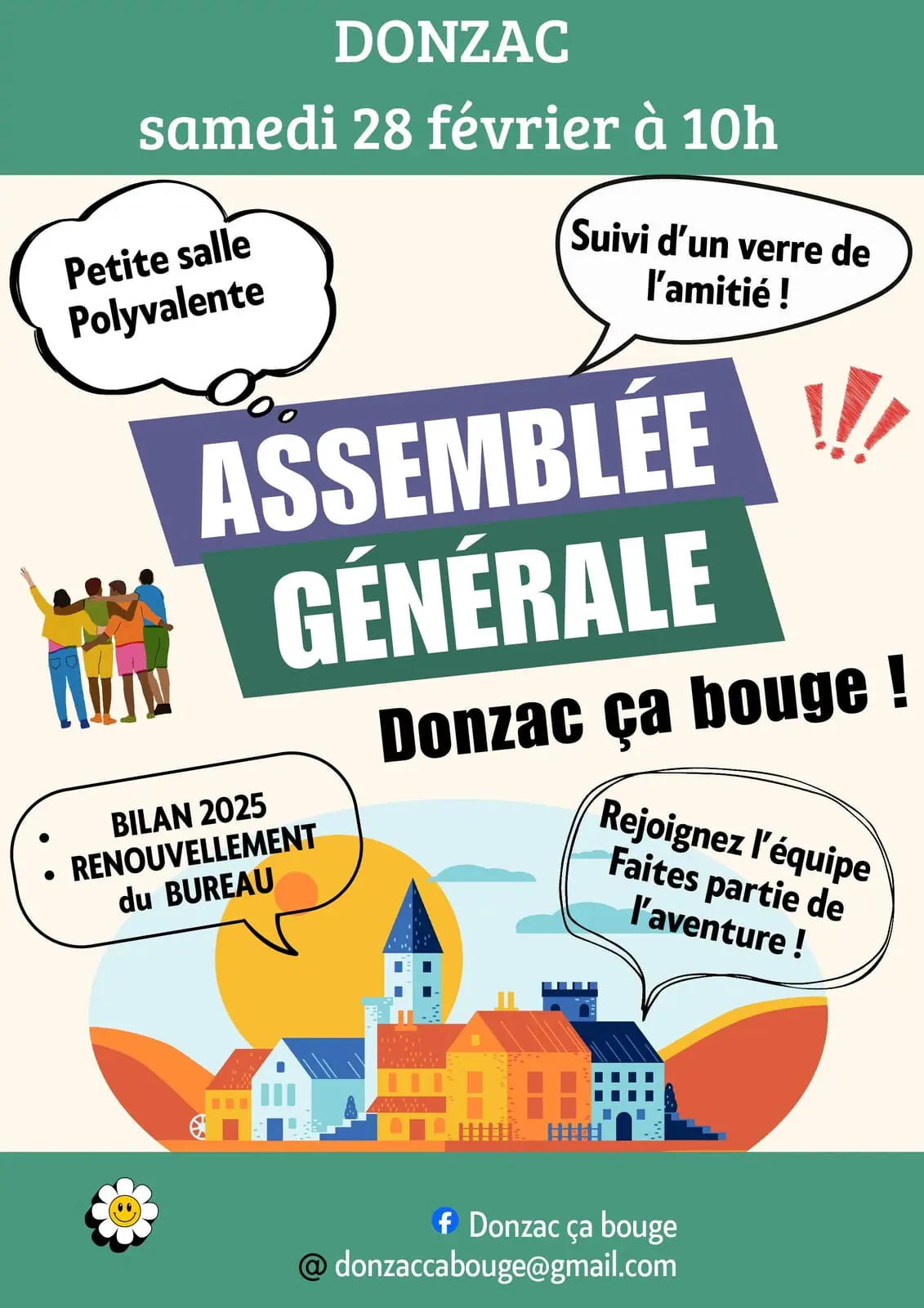 Affiche : Affiche Évènement Assemblée Générale Moderne Illustrée Beige Multicolore (1)