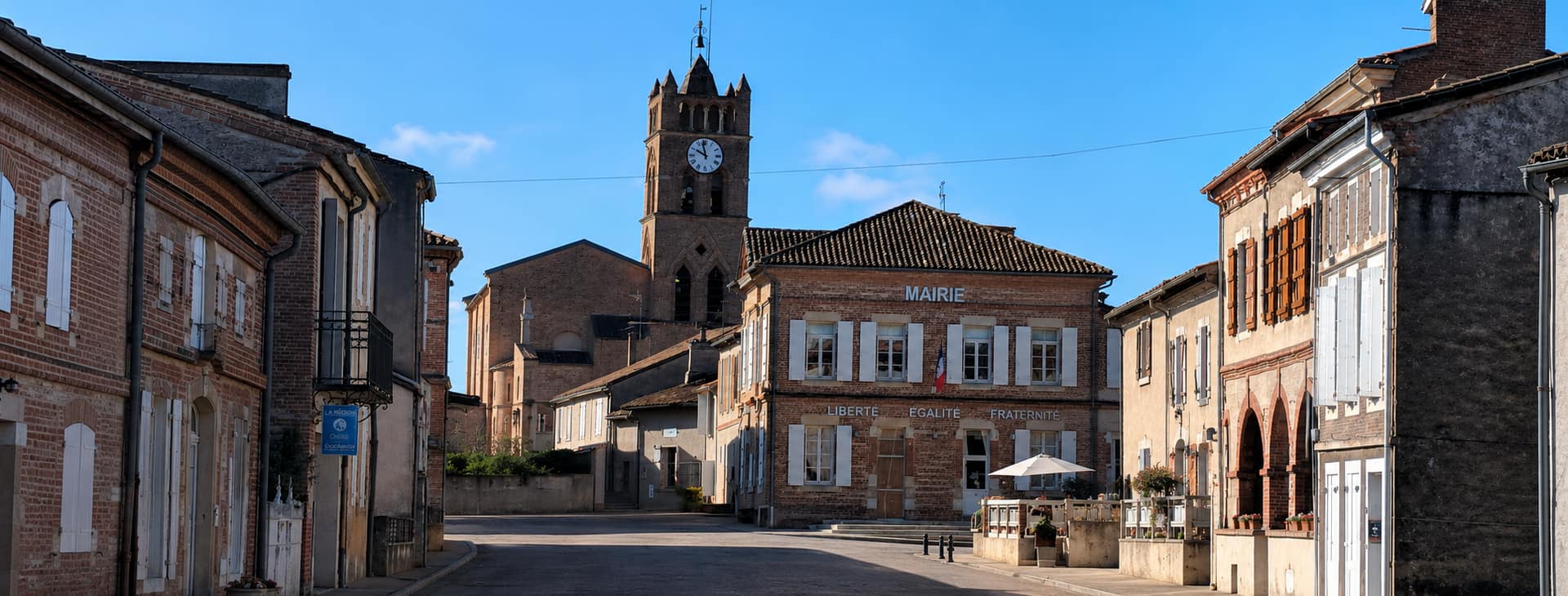 La mairie et l'église Saint-Barthélémy